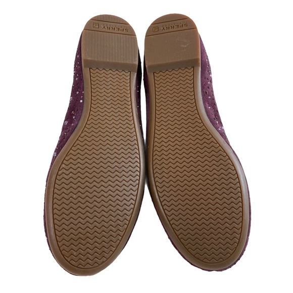 Sperry Suede Rhinestone Embellished Flat Shoes - Picture 8 of 13